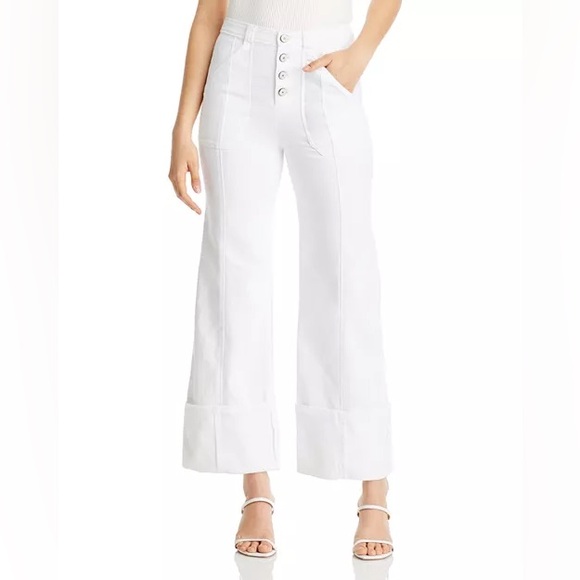 Cinq a Sept pants Benji cropped wide leg white pants size 4